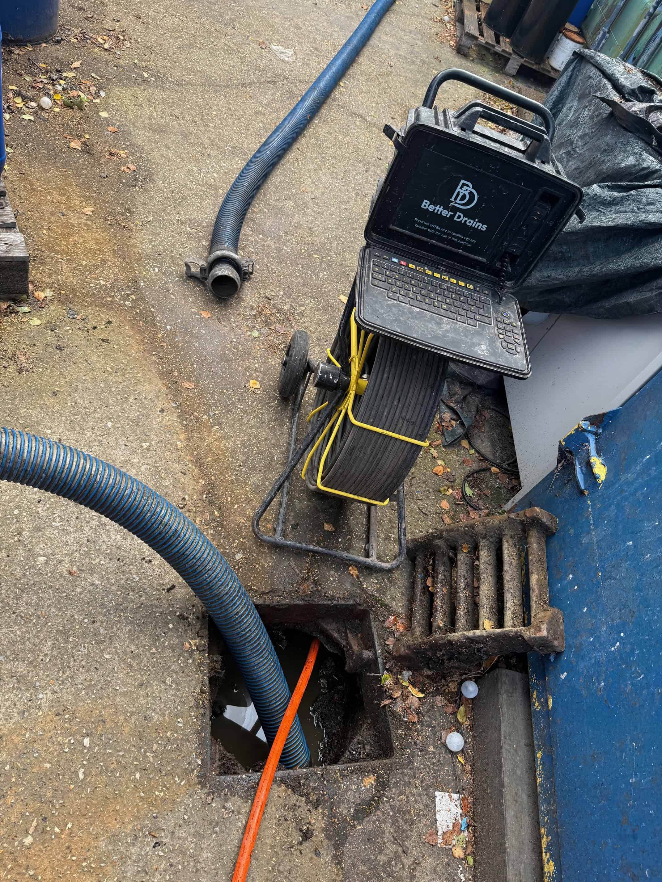 Inspection of blocked drains Swindon using specialized camera equipment for pitch fibre pipe repair services near you